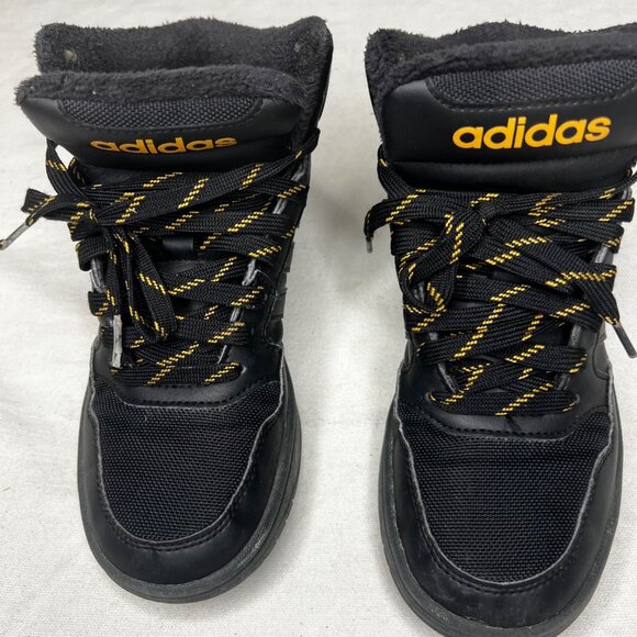 Adidas Black & Yellow High-Top Sneakers Size 3  APH 281001  A:1F7736 - Picture 13 of 14